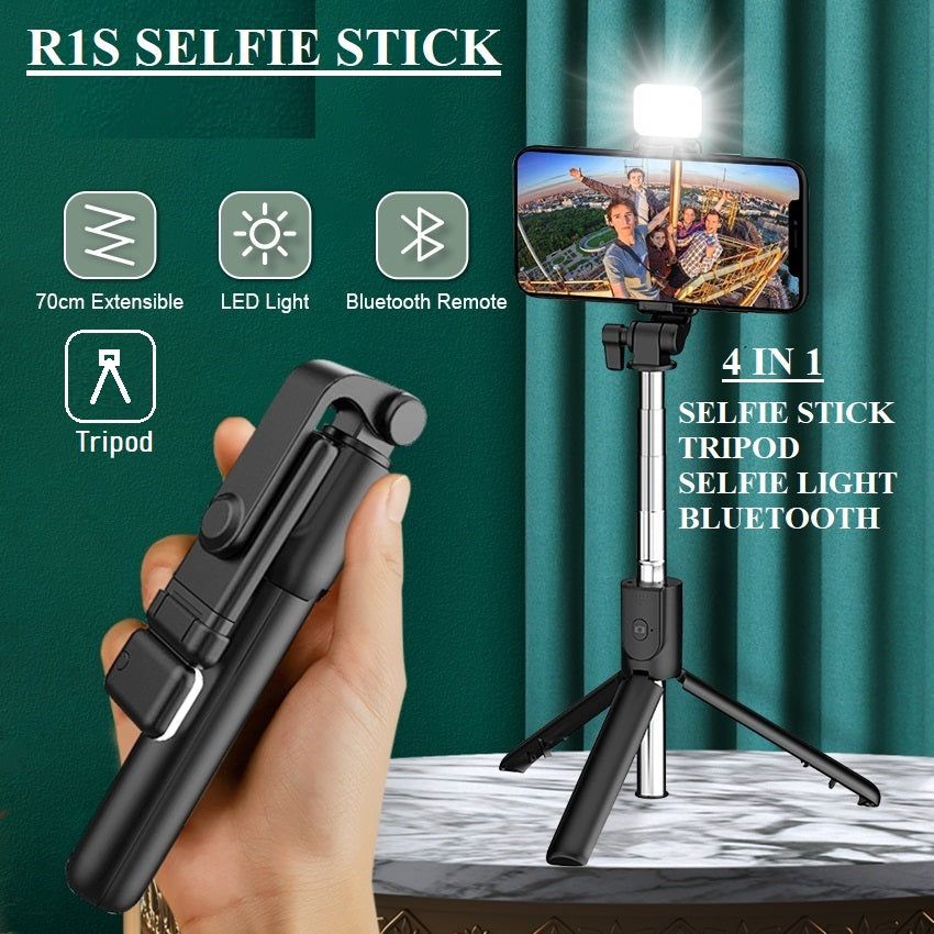 4 in 1 Tripod Selfie Stick R1s With Remote Control (Bluetooth)