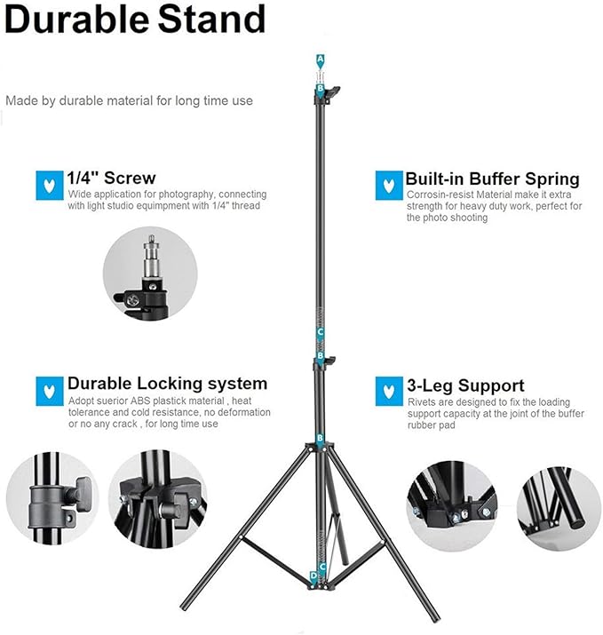 7 feet tripod stand for Ring Light, Videography, Photography, Tiktok, Studio Lighting, Equipment and Multipurpose Usage Elegant Home