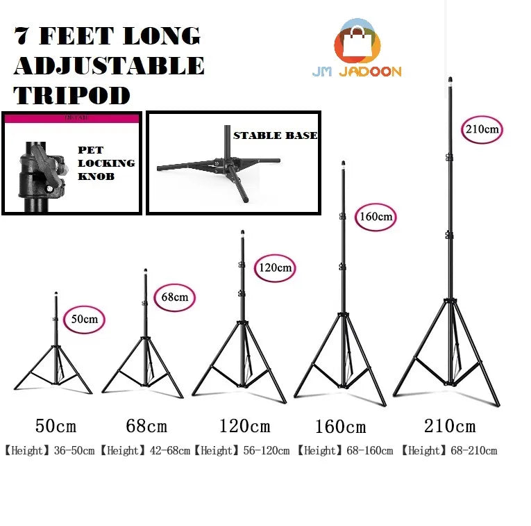 7 feet tripod stand for Ring Light, Videography, Photography, Tiktok, Studio Lighting, Equipment and Multipurpose Usage Elegant Home
