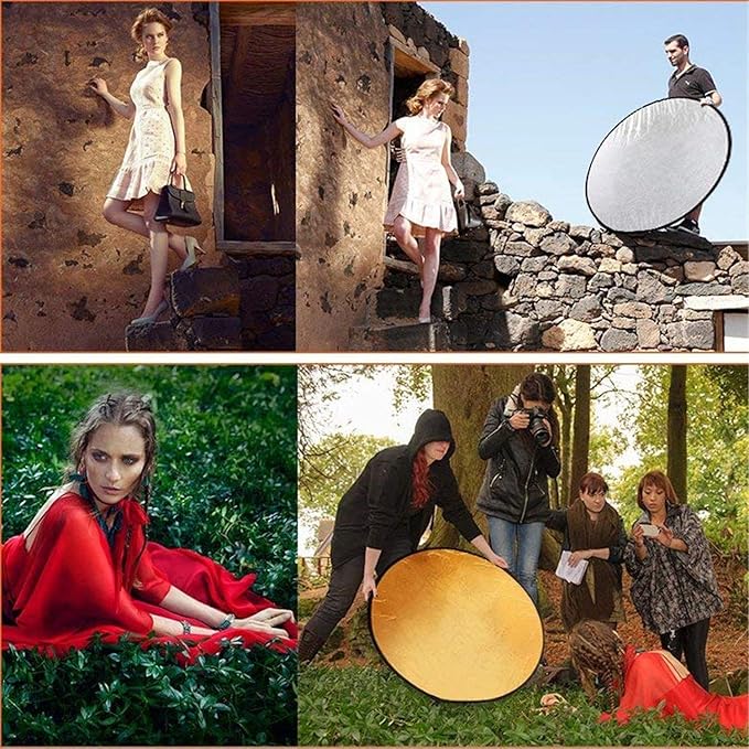 Photography with the 42"/110cm Reflector 42-inch / 107 cm 5 in 1 Special Quality Collapsible Multi-Disc Light Reflector with Bag - Translucent, Silver, Gold, White and Black