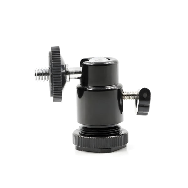 Mini Ball Head 360 degree Aluminium Alloy 1/4" Screw Tripod Hot Shoe Mount for DSLR Camera-Monopod-Camcorder-Flash Light Stand-Video Photo Accessories And LED Baby Lights