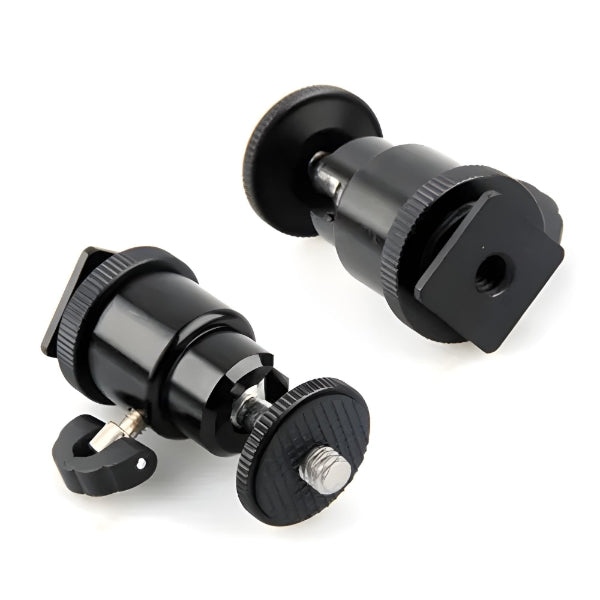 Mini Ball Head 360 degree Aluminium Alloy 1/4" Screw Tripod Hot Shoe Mount for DSLR Camera-Monopod-Camcorder-Flash Light Stand-Video Photo Accessories And LED Baby Lights