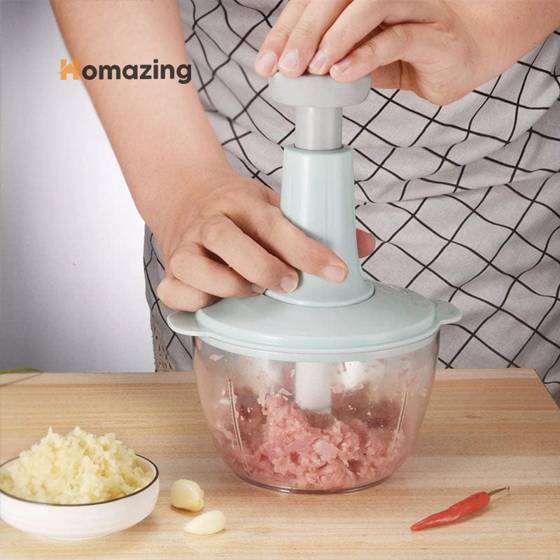 Hand Pat Food Processor / Hand Push Chopper Machine Food Processor Vegetable Chopper 1500ml Capacity