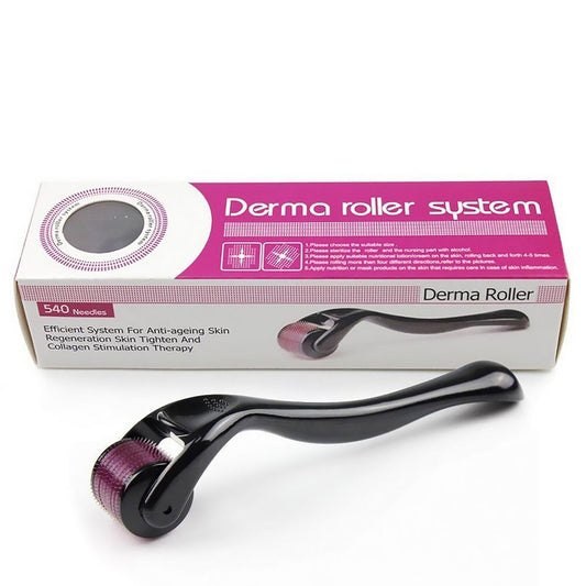 Derma Roller 0.5mm with 540 Micro Needle for Hair Growth and Facial Skin Therapy| Skin Care Beauty Tool for Anti-Aging Skin Repair, Anti Wrinkles Stretch, and Acne Scars Removal for Men and Women