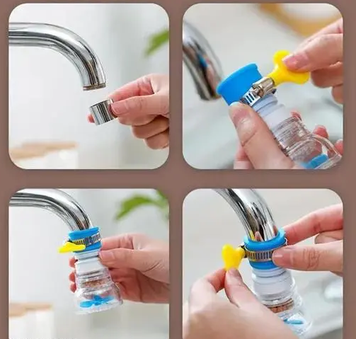 1 Pc Faucet-tap – Anti-splash 360 Degree Adjustable And Rotating Water Purifier Tap For Kitchen-shower With Clip-water Saving Filter