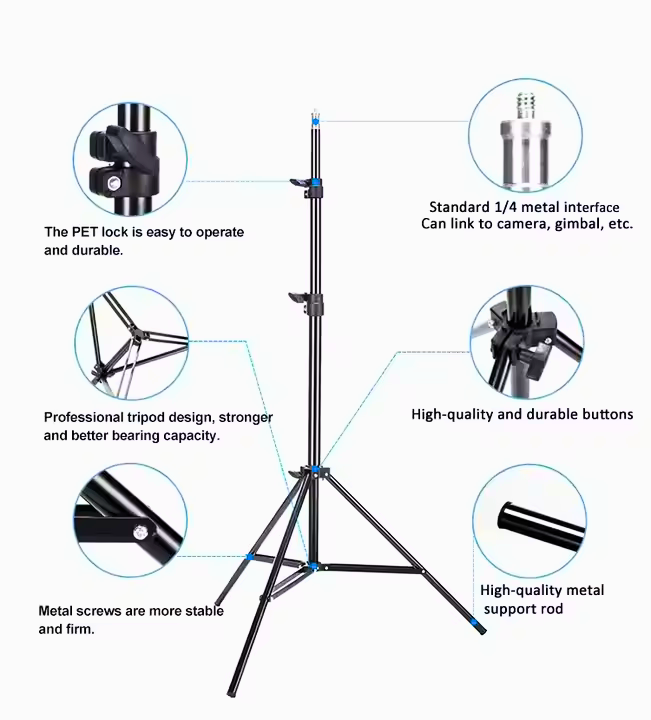 7 feet tripod stand for Ring Light, Videography, Photography, Tiktok, Studio Lighting, Equipment and Multipurpose Usage Elegant Home