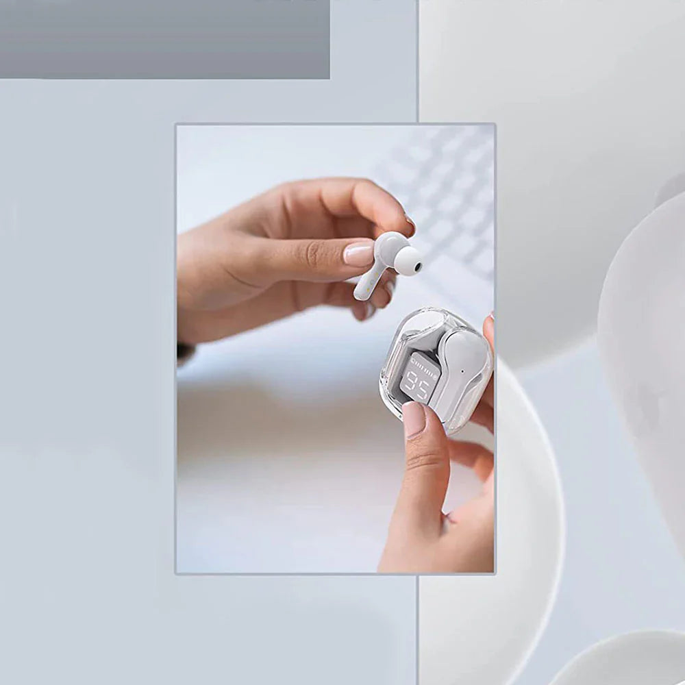 Air31 Wireless Crystal Transparent Bluetooth/airpods/earbuds