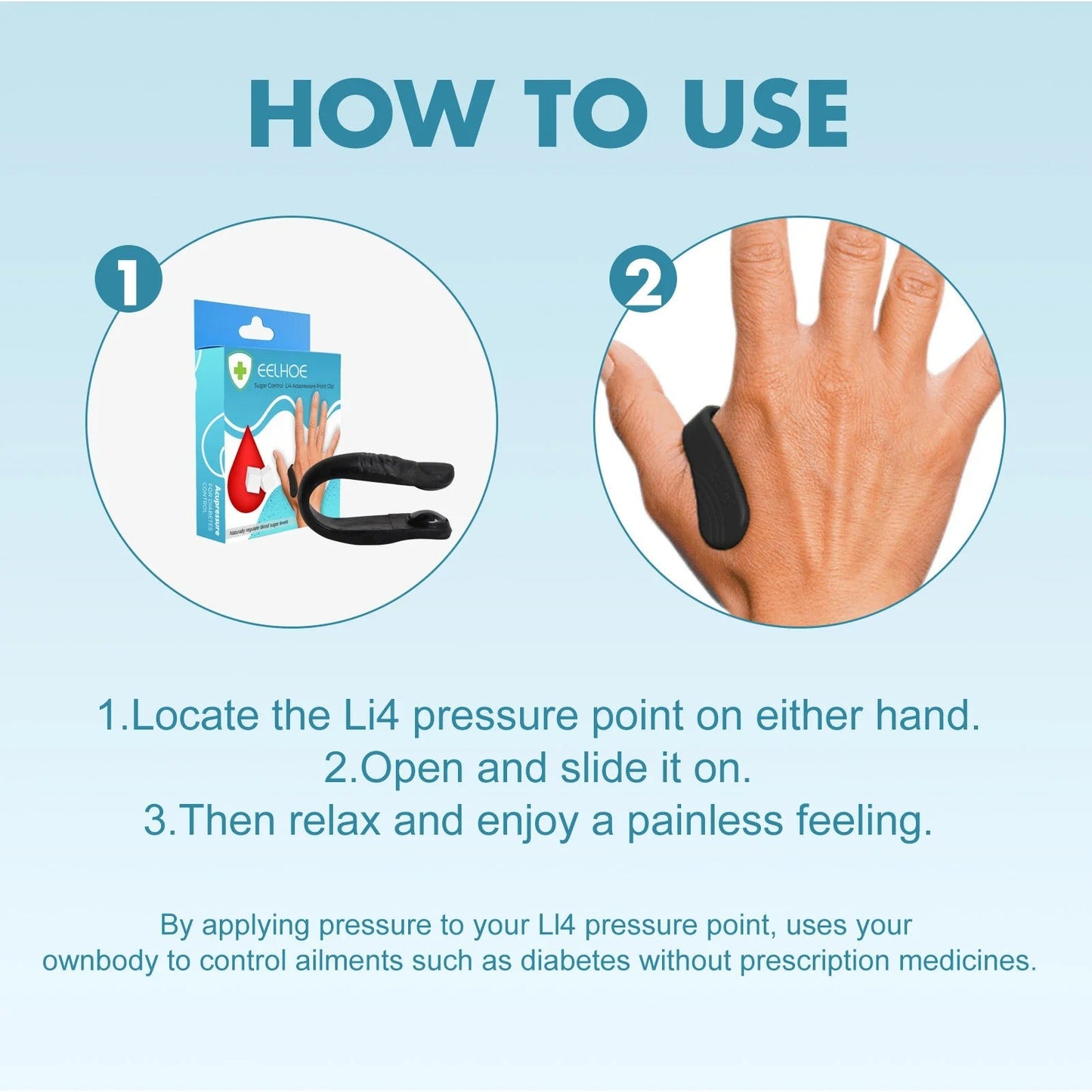Acupressure Magnetic Sugar Control Clip - (IMPORTED)