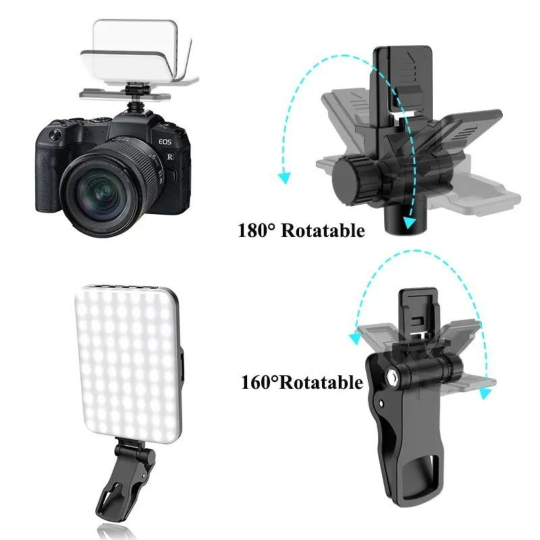 Rechargeable Mobile Selfie Light with Front & Back Clip, Three Light Modes Portable LED Selfie Light, Selfie Light for iPhone, Cell Phone, iPad, Laptop, TiKTok, Volg, Makeup, Video Conferencing
