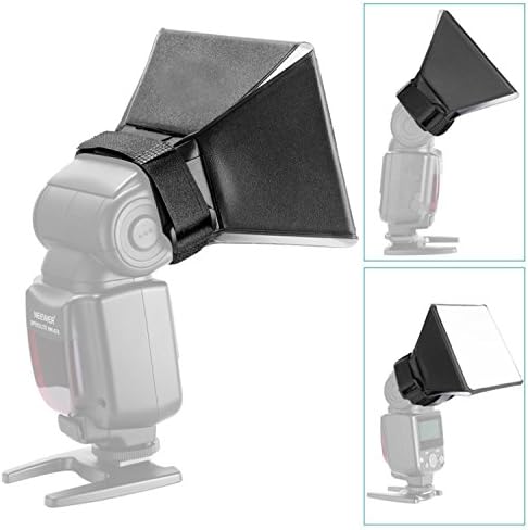 Universal Camera Flash Diffuser Speedlight Softbox Kit, Portable Small Soft Box for Canon Nikon 20x15cm Rectangular Softbox