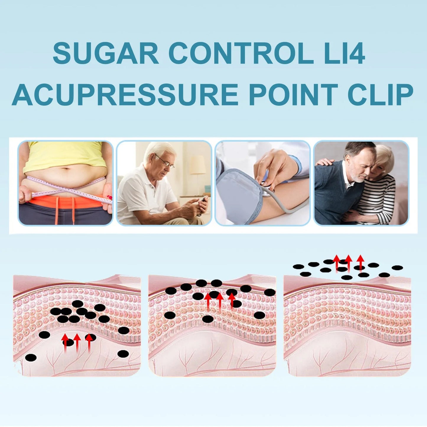 Acupressure Magnetic Sugar Control Clip - (IMPORTED)