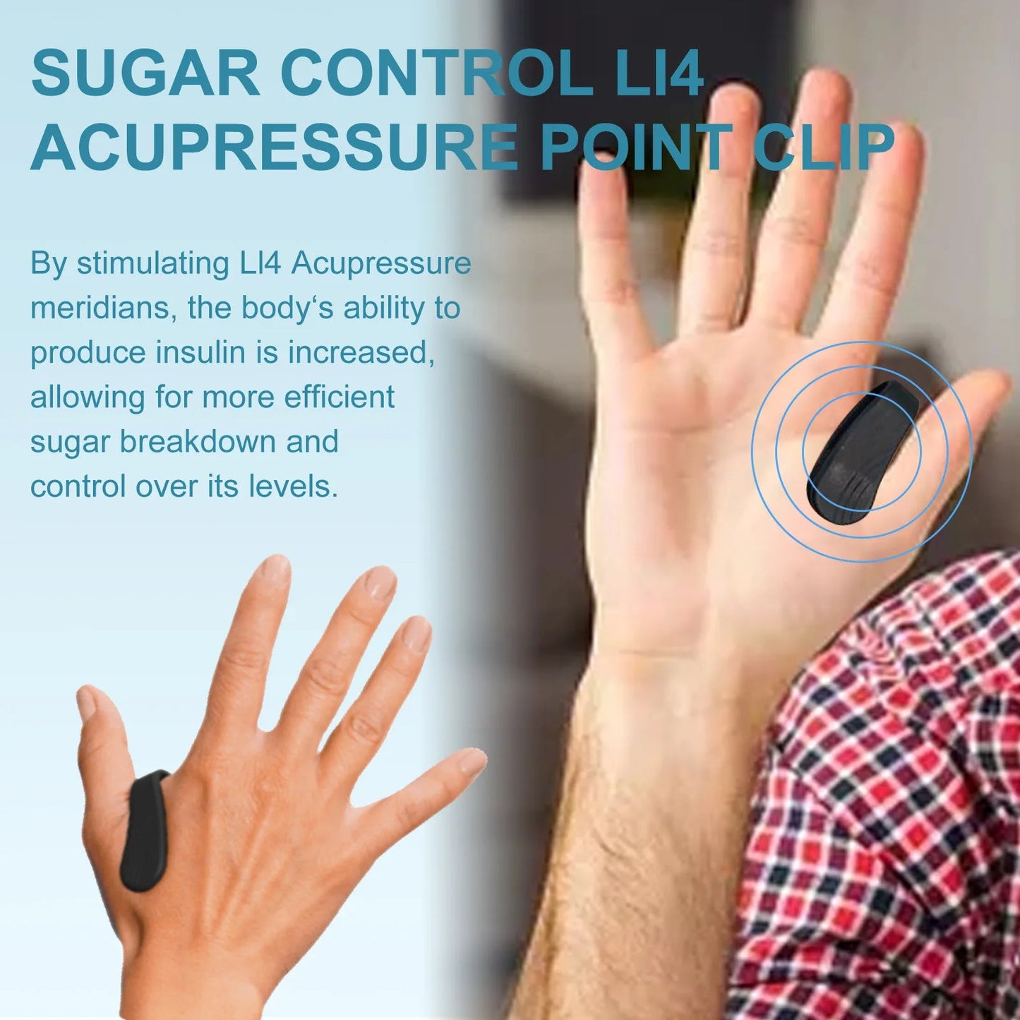 Acupressure Magnetic Sugar Control Clip - (IMPORTED)