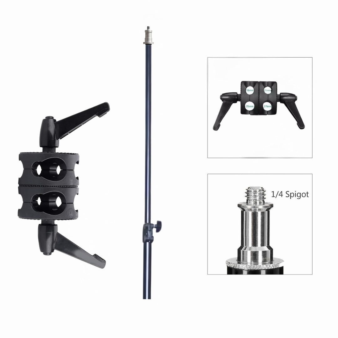 4ft Boom Arm Rod With Dual Swiveling Grip Head Angle Clamp For Studio| Podcasting| Video And Photo Use(High Quality)