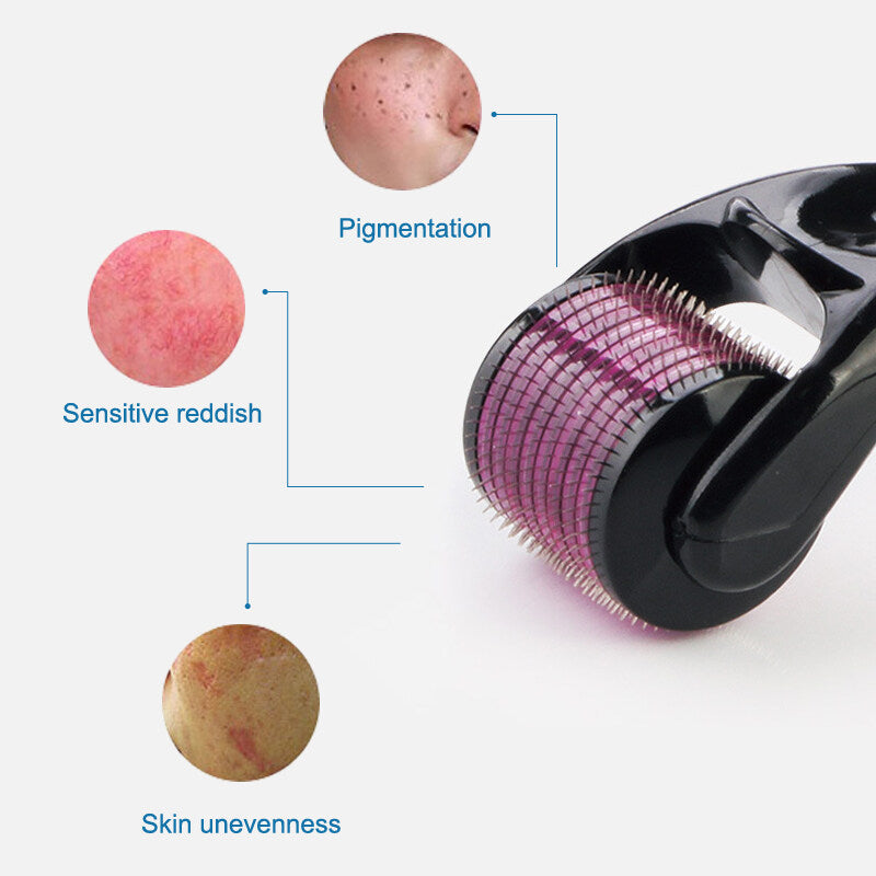 Derma Roller 0.5mm with 540 Micro Needle for Hair Growth and Facial Skin Therapy| Skin Care Beauty Tool for Anti-Aging Skin Repair, Anti Wrinkles Stretch, and Acne Scars Removal for Men and Women