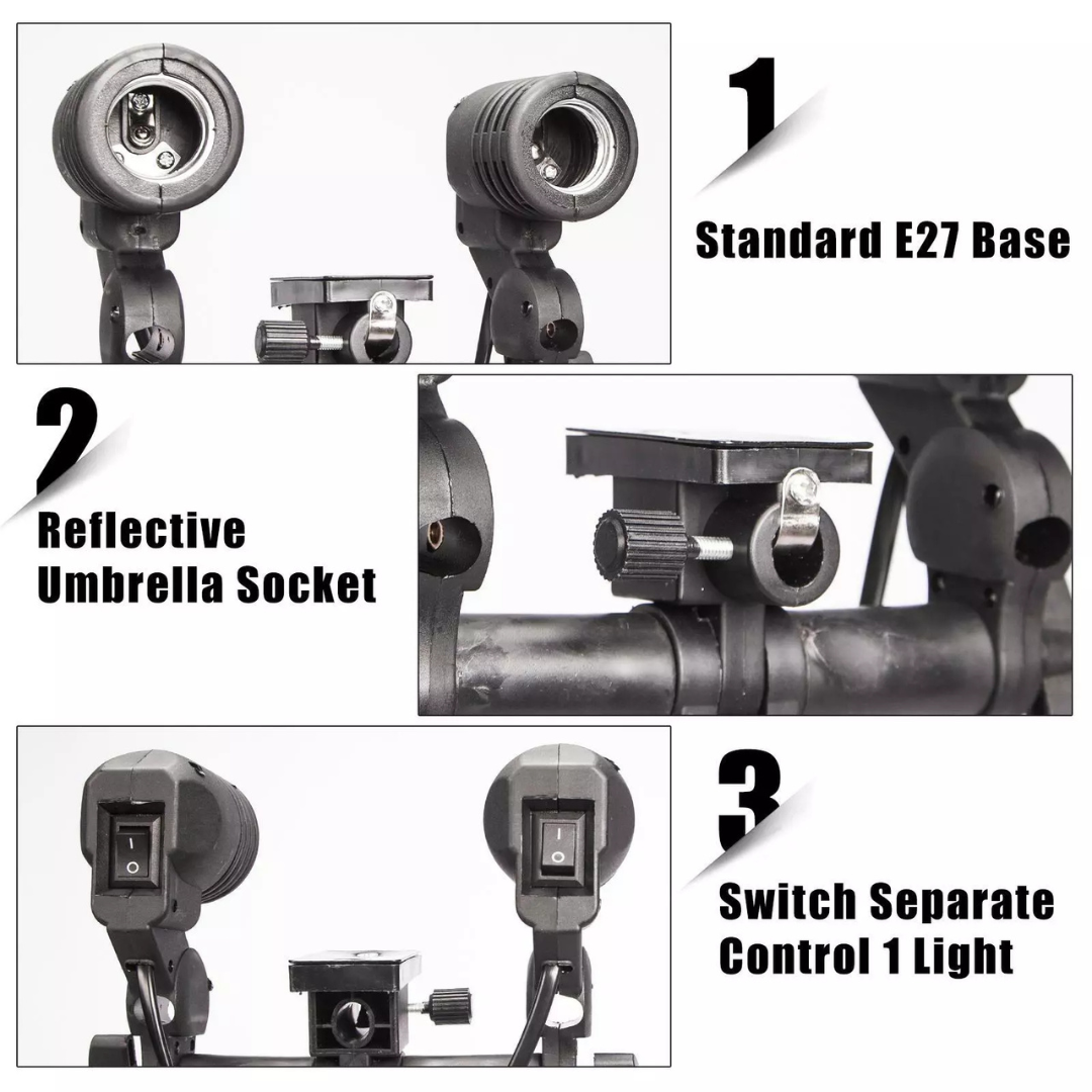 Double Bulb Umbrella Holder For Studio Lights| Photographers|Youtubers