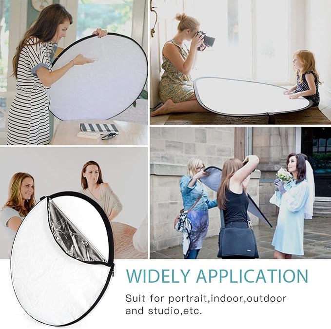 Photography with the 42"/110cm Reflector 42-inch / 107 cm 5 in 1 Special Quality Collapsible Multi-Disc Light Reflector with Bag - Translucent, Silver, Gold, White and Black