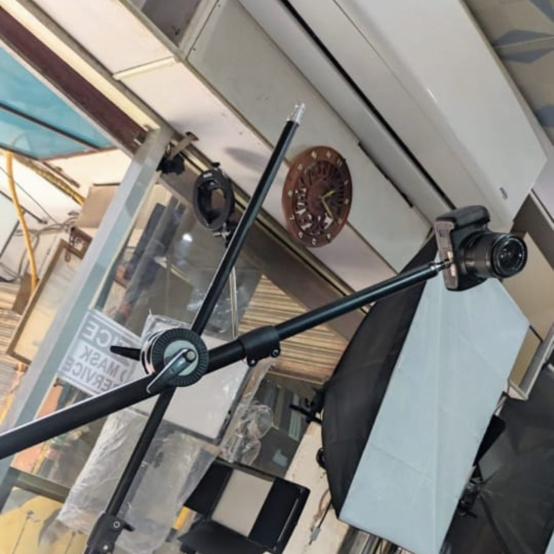 4ft Boom Arm Rod With Dual Swiveling Grip Head Angle Clamp For Studio| Podcasting| Video And Photo Use(High Quality)