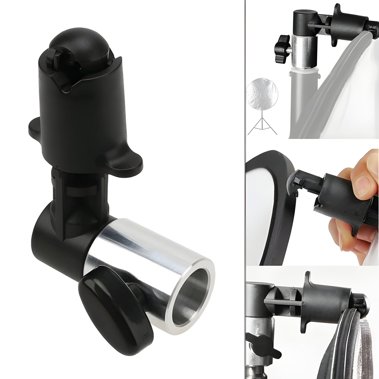 Photography Reflector and Background Holder Clip