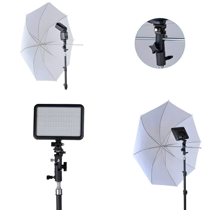 Universal Metal Flash Hot Shoe Speedlite Umbrella Holder Light Stand Grip Bracket