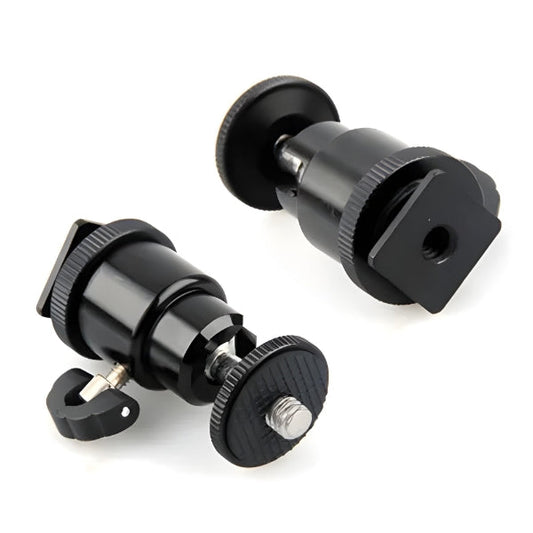 Mini Ball Head 360 degree Aluminium Alloy 1/4" Screw Tripod Hot Shoe Mount for DSLR Camera-Monopod-Camcorder-Flash Light Stand-Video Photo Accessories And LED Baby Lights