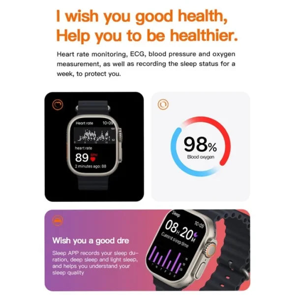 Hk 9 Ultra Max Smart Bluetooth Calling Wireless Watch For Men & Women