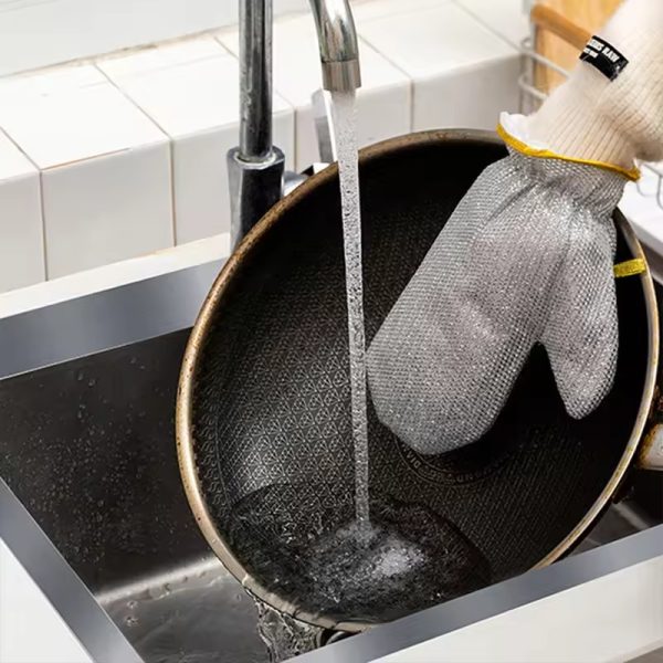 Multipurpose Wire Dishwashing Gloves | Dishwashing Rags For Wet And Dry, Steel Wire Miracle Cleaning Cloth With Glove Shape