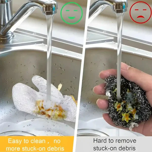 Multipurpose Wire Dishwashing Gloves | Dishwashing Rags For Wet And Dry, Steel Wire Miracle Cleaning Cloth With Glove Shape