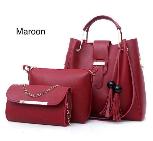 New Collection 3pcs Set Soft Leather Hand Bag Durable Quality