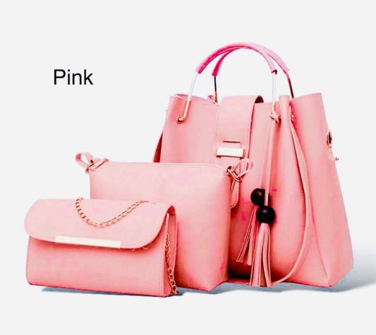 New Collection 3pcs Set Soft Leather Hand Bag Durable Quality