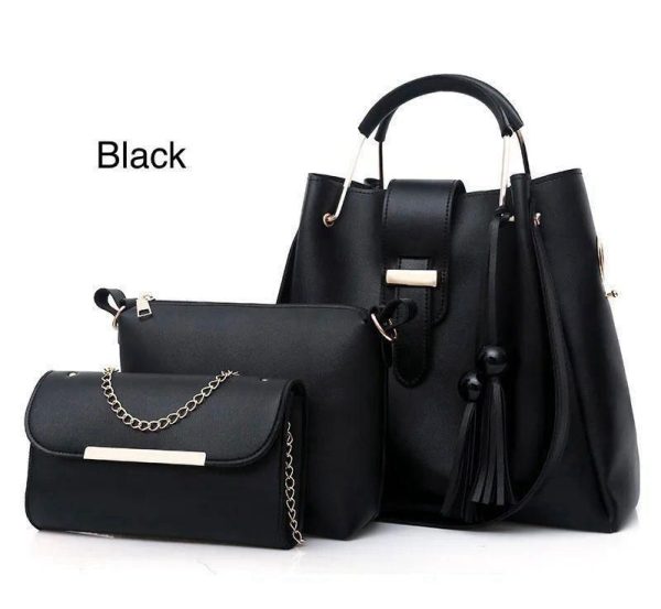 New Collection 3pcs Set Soft Leather Hand Bag Durable Quality