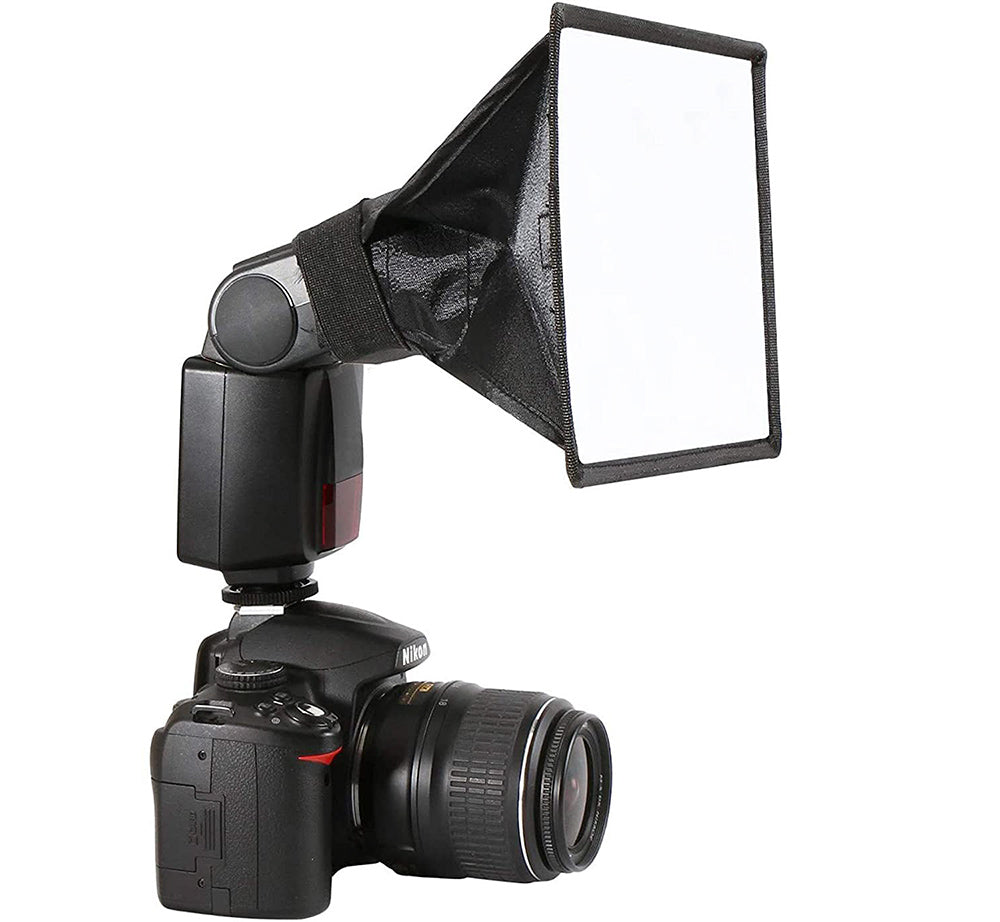 Universal Camera Flash Diffuser Speedlight Softbox Kit, Portable Small Soft Box for Canon Nikon 20x15cm Rectangular Softbox